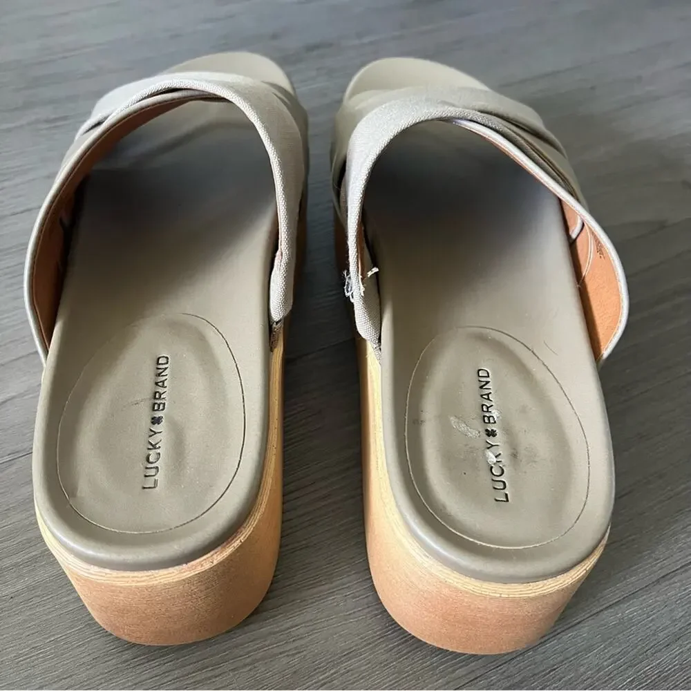 Lucky Brand Dikona Strappy Platform Wedge Sandal 11M